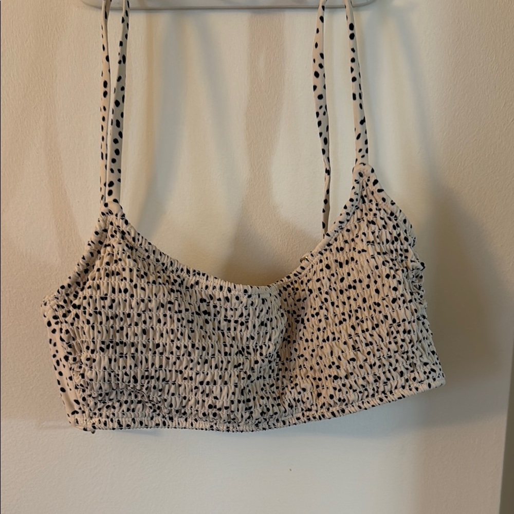 Xhilaration Black and White Polka Dot Bikini Top